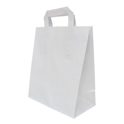 50 x White Takeaway Kraft Paper SOS Bags 8